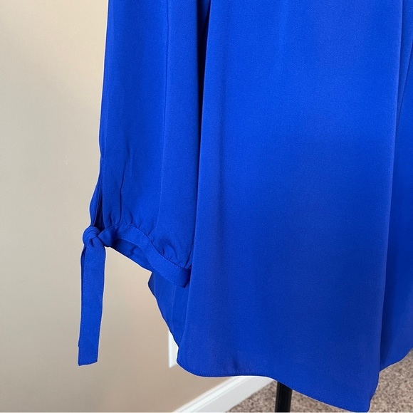 J. CREW | Cobalt Blue Off Shoulder Peasant Blouse Sz M - Picture 4 of 8